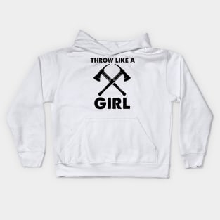 Throw Like A Girl Axes Funny Kids Hoodie